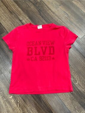 Zara Kids Ocean View BLVD Red Graphic Tee